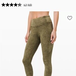 lululemon athletica olive green 25”